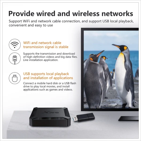 X96Q Media Player 4GB 64GB Android 10.0 TV Box Allwinner H313 Quad Core 4K 2.4G Wifi 1GB 8GB Set Top Box - Image 3