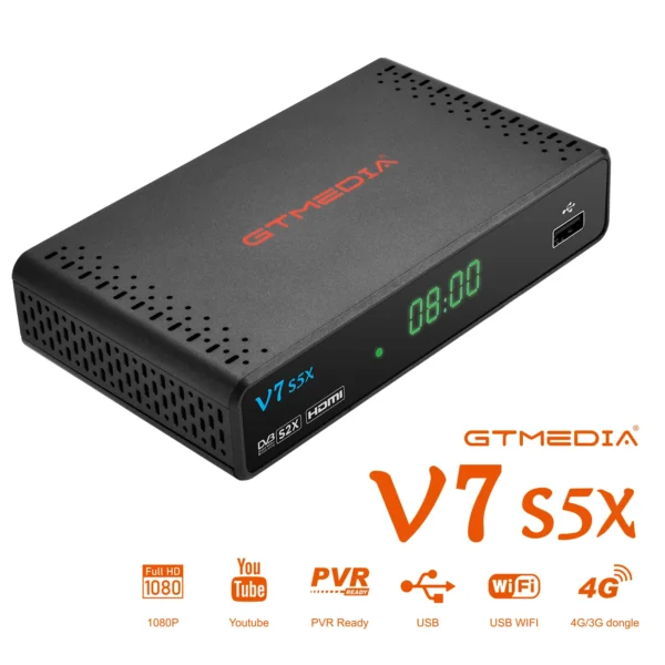 GTMEDIA V7 S5X Super Value Satellite TV Receiver DVB-S/S2 Full HD 1080P With USB WIFI Digital Receptor H.265 Set top box VS V7HD - Image 2