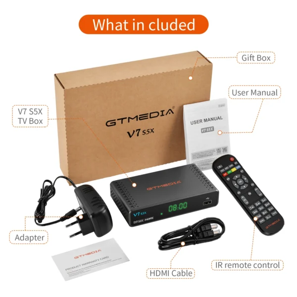 GTMEDIA V7 S5X Super Value Satellite TV Receiver DVB-S/S2 Full HD 1080P With USB WIFI Digital Receptor H.265 Set top box VS V7HD - Image 6